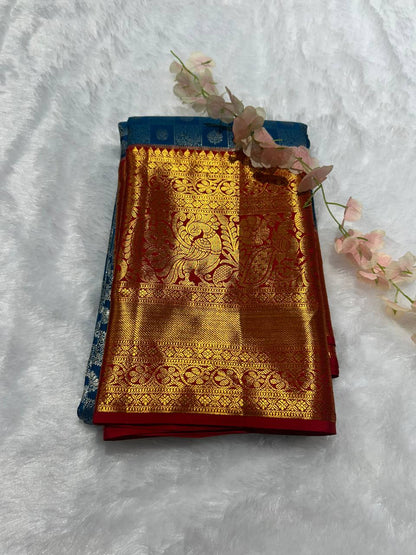 Pure Kanchivaram Silk Saree with 2g Zari