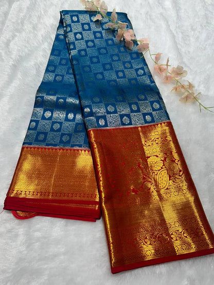 Pure Kanchivaram Silk Saree with 2g Zari