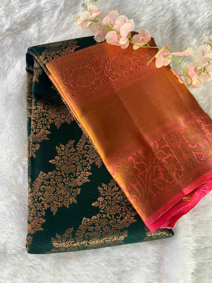 Elegant Colour of Pure Kanchipuram Silk Saree with 2g Zari