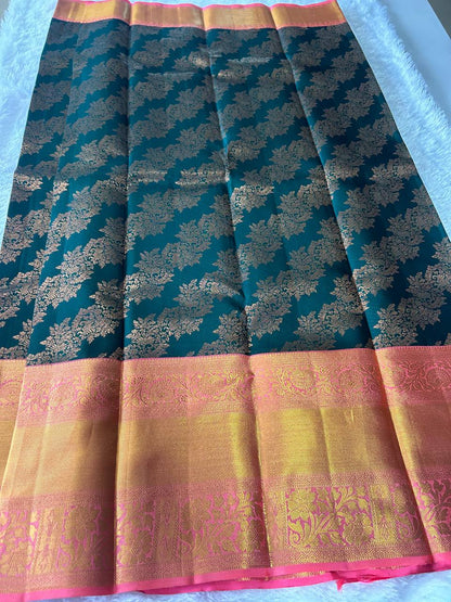 Elegant Colour of Pure Kanchipuram Silk Saree with 2g Zari