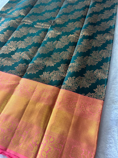 Elegant Colour of Pure Kanchipuram Silk Saree with 2g Zari