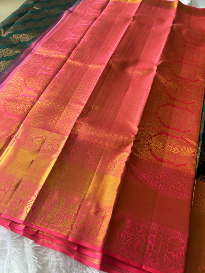 Elegant Colour of Pure Kanchipuram Silk Saree with 2g Zari