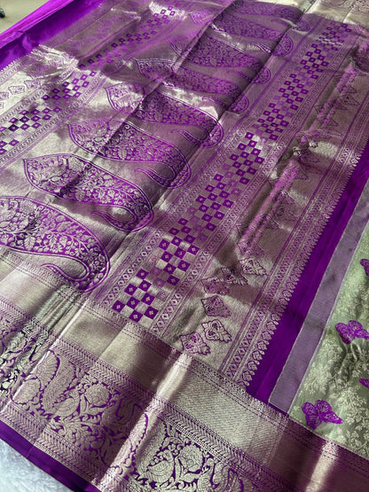 Trendy Butterfly Design Pure Kanchipuram Silk Saree