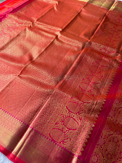 Pure Kanchipuram Silk Saree with 1g Zari