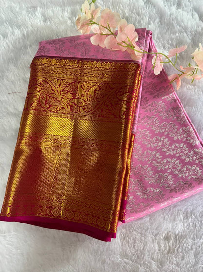 Pure Kanchipuram Silk Saree with 2g Silver Zari