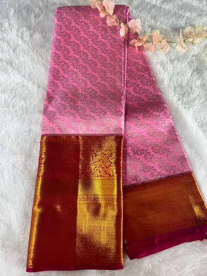 Pure Kanchipuram Silk Saree with 2g Silver Zari