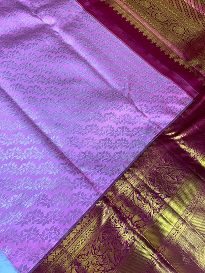 Pure Kanchipuram Silk Saree with 2g Silver Zari