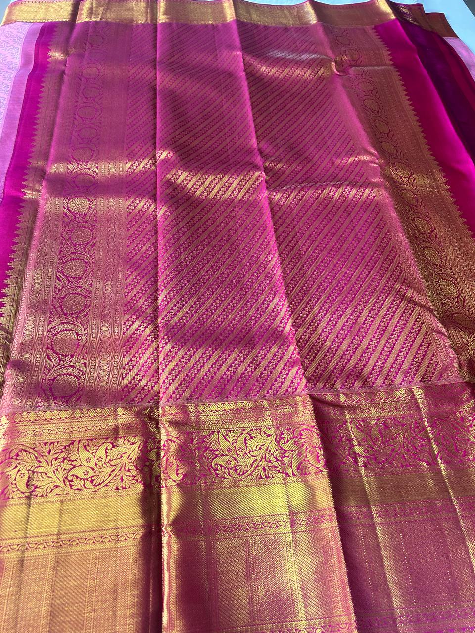 Pure Kanchipuram Silk Saree with 2g Silver Zari