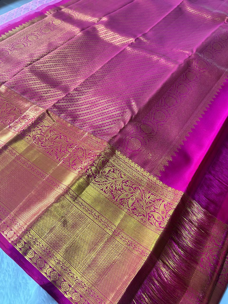 Pure Kanchipuram Silk Saree with 2g Silver Zari