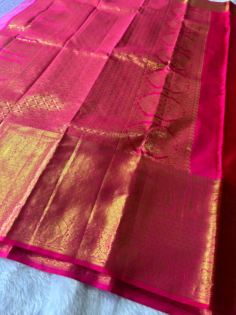 Lavender Colour Pure Kanchivaram Silk Saree with 1g Zari