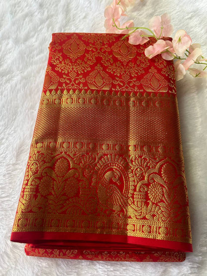 Pure Kanchivaram Silk Saree with 1g Zari