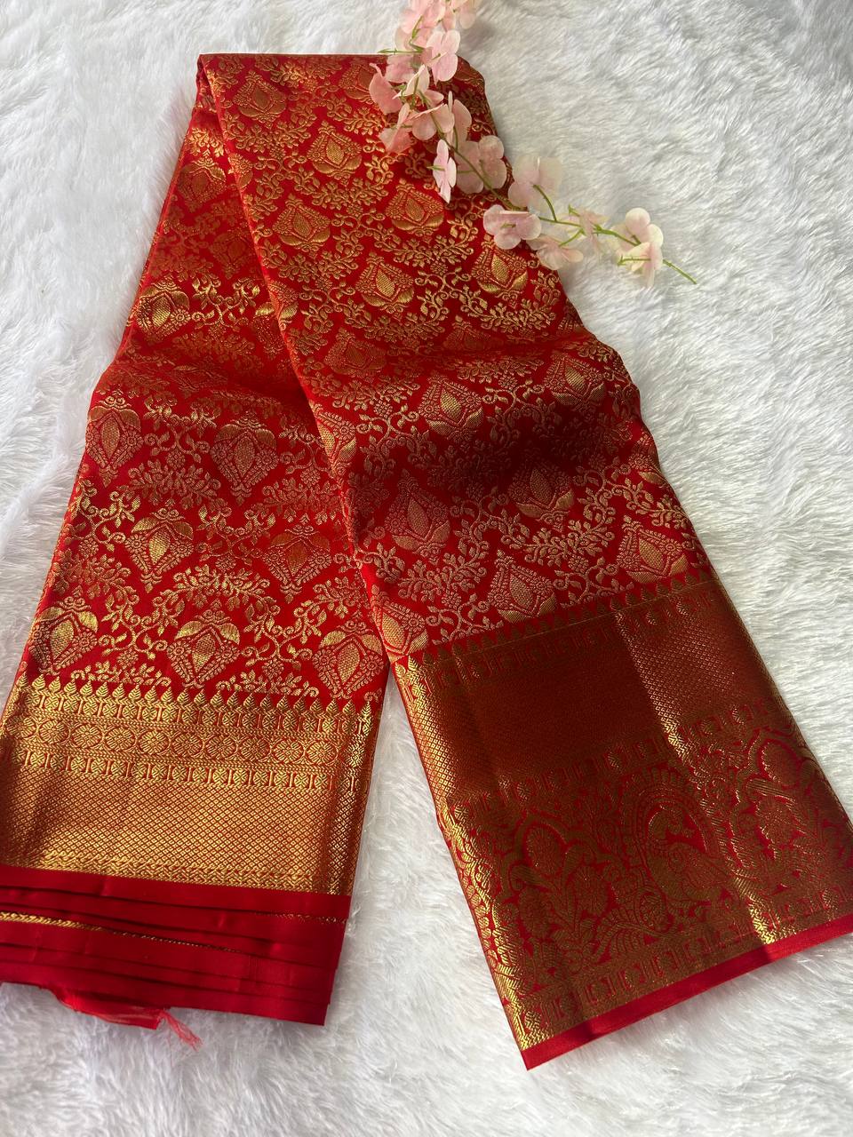 Pure Kanchivaram Silk Saree with 1g Zari