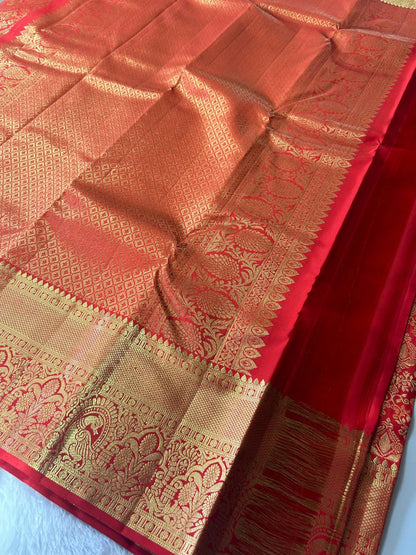 Pure Kanchivaram Silk Saree with 1g Zari