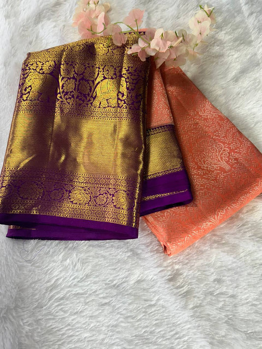 Pure Kanchivaram Silk Saree with 2g Zari