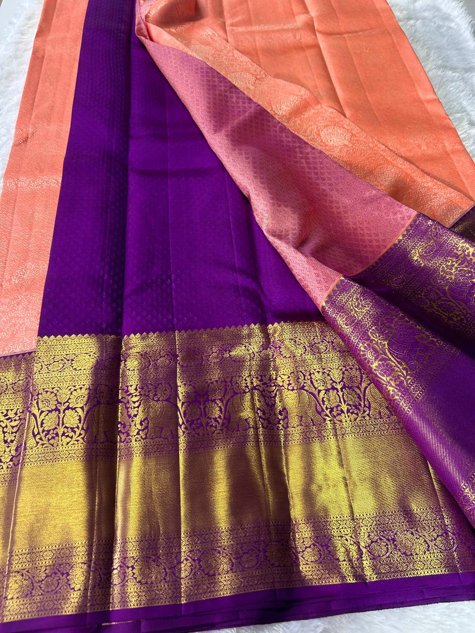 Pure Kanchivaram Silk Saree with 2g Zari