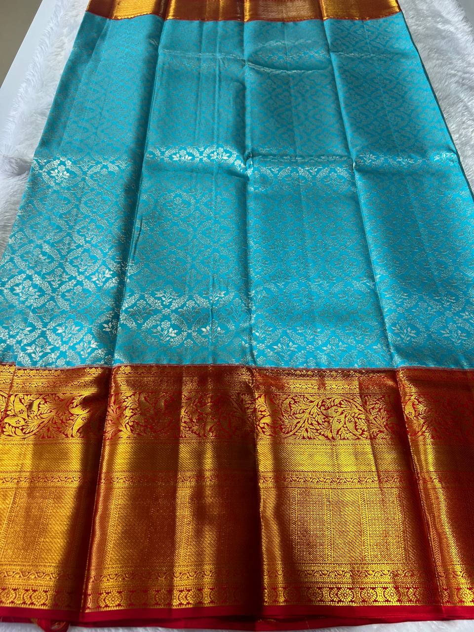 Pure Kanchipuram Silk Saree 2g Silver Zari