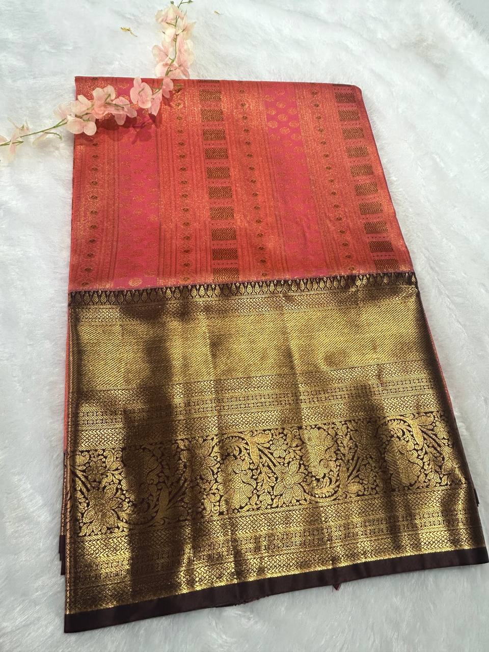 premium bridal semi kanchipuram  silk saree