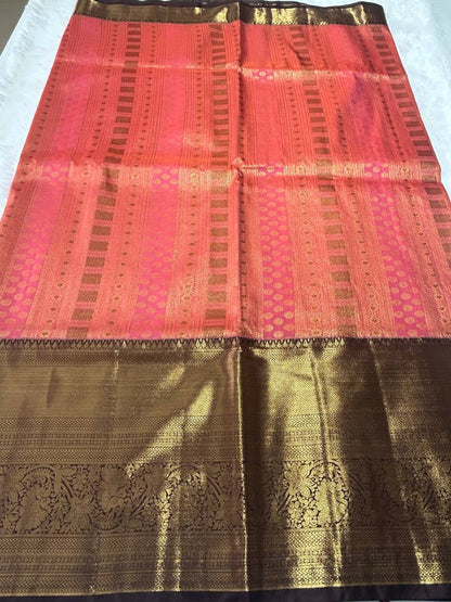 premium bridal semi kanchipuram  silk saree