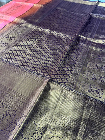 premium bridal semi kanchipuram  silk saree