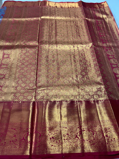 Premium bridal semi kanchipuram silk saree