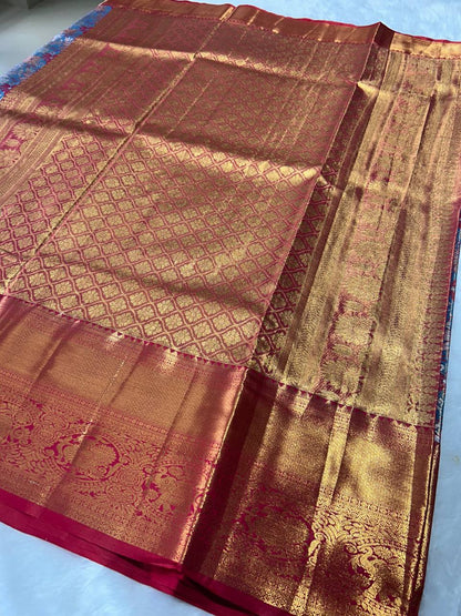 Premium bridal semi kanchipuram silk saree