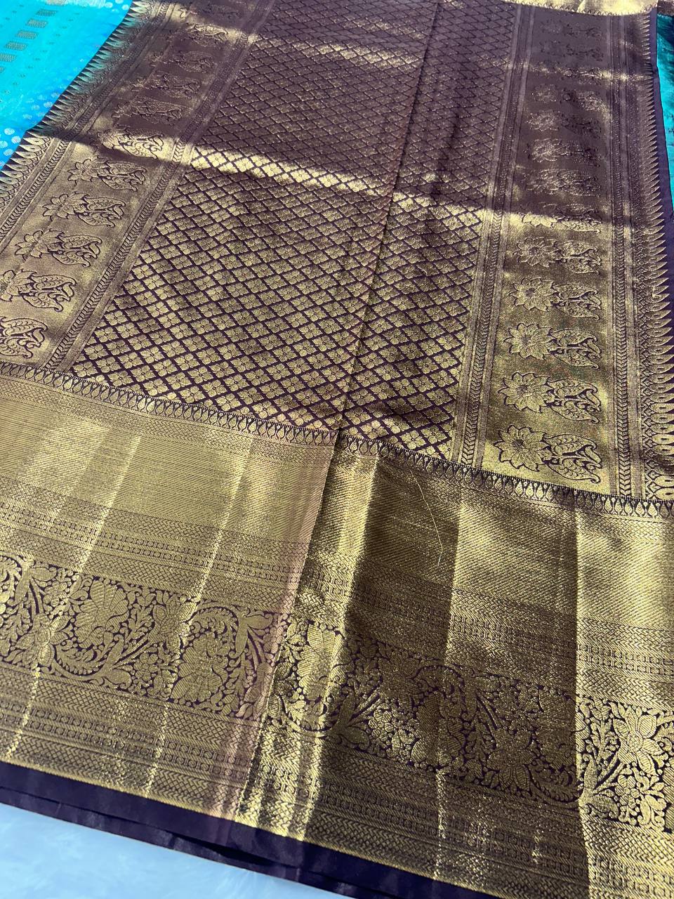 Premium bridal semi kanchipuram silk saree