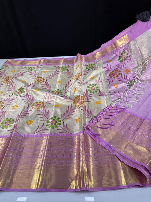 Soft Banarasi tissue silk saree