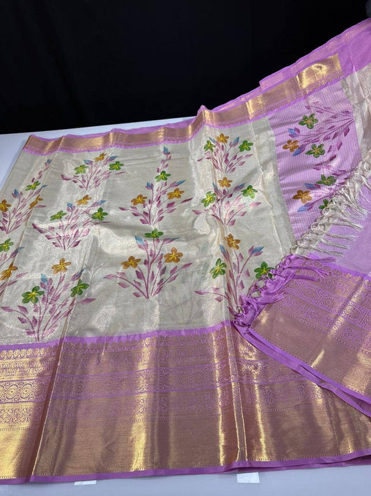 Soft Banarasi tissue silk saree