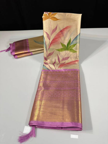 Soft Banarasi tissue silk saree