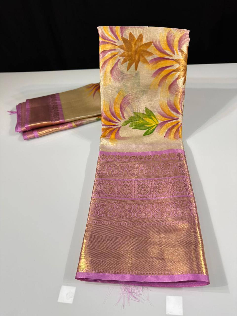 Soft Banarasi tissue silk saree