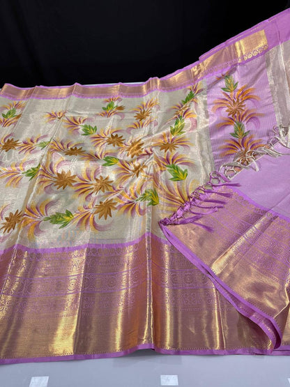 Soft Banarasi tissue silk saree