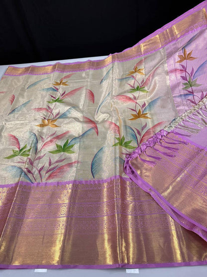 Soft Banarasi tissue silk saree