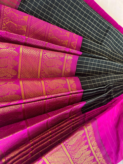 Elegant Kanchi Border Cotton Saree | Timeless Traditional Design & Comfortable Wear