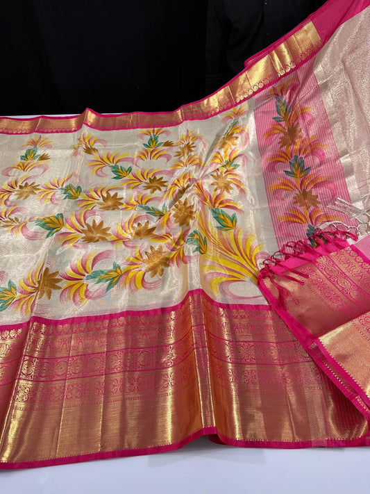 Soft Banarasi tissue silk saree