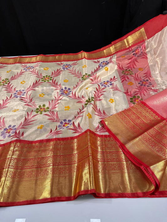 Soft Banarasi tissue silk saree