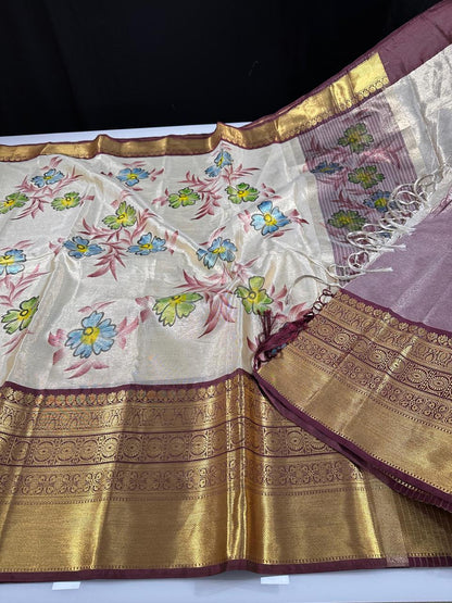 Soft Banarasi tissue silk saree