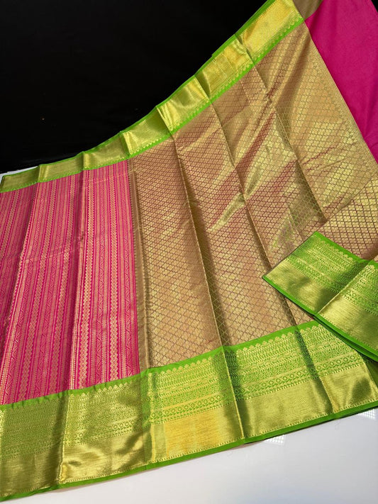 Kanchipuram semi silk saree - Pink