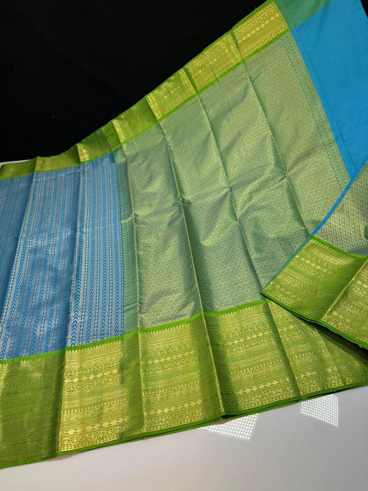 kanchipuram semi silk saree- Blue