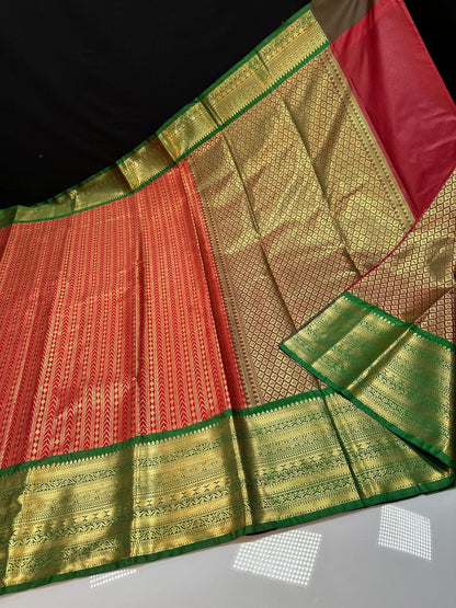 Kanchipuram semi silk saree -Red