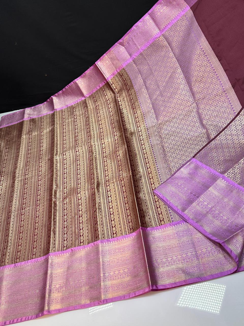 Kanchipuram semi silk saree - purple