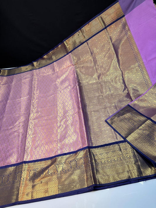 kanchipuram semi silk saree-Purple