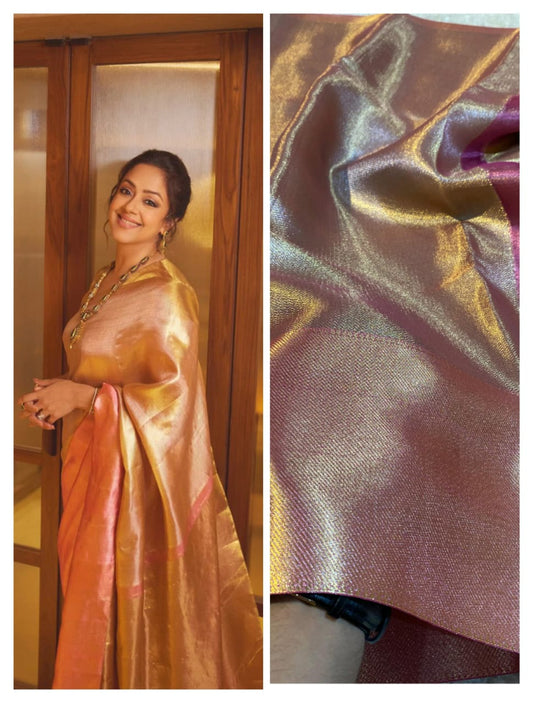 Jyothika inspired tissue silk saree